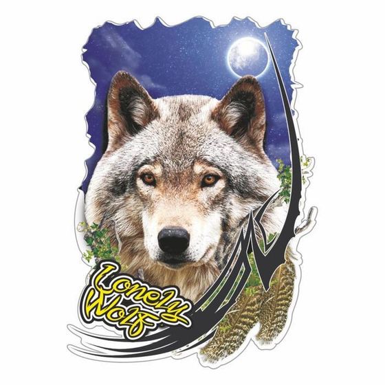 Портрет звери цветные &quot;Волк Lonely wolf&quot;, 50 х 35 см