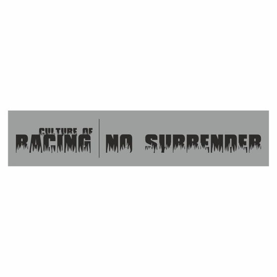 Полоса на лобовое стекло &quot;RACING NO SURRENDER&quot;серебро 1220 х 270 мм