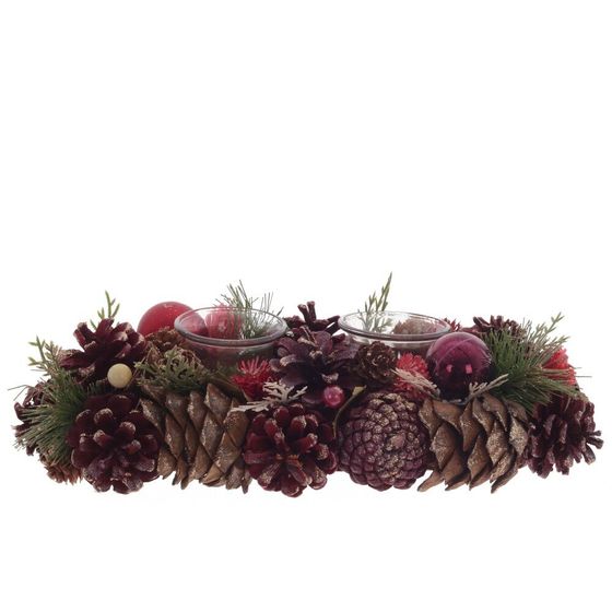 Подсвечник &quot;Новогодняя композиция&quot;, L31 W14 H9 см