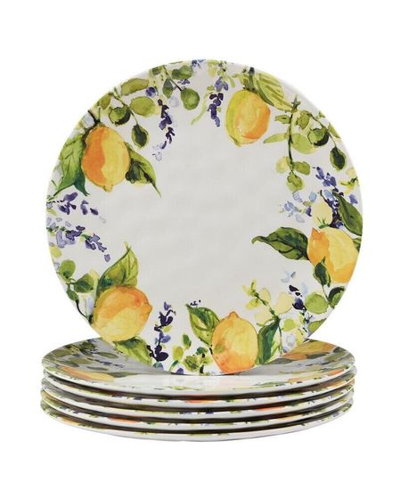 Certified Lemon Zest 6 Piece Melamine Dinner Plate