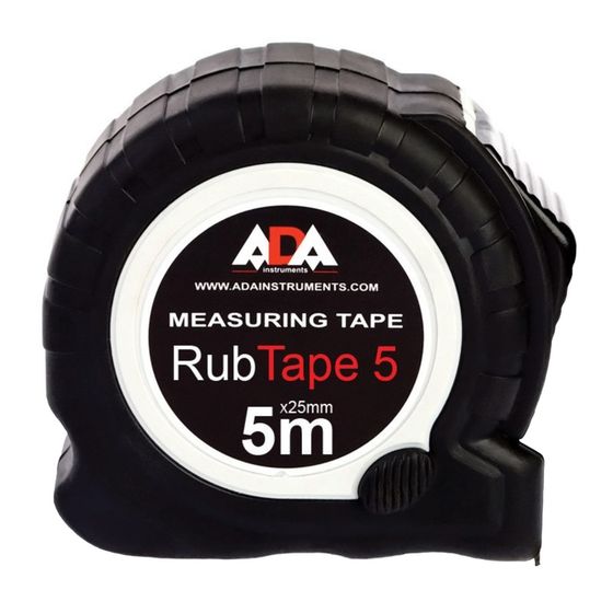 Рулетка ADA RubTape 5, сталь, с двумя СТОПами, 5 м х 25 мм