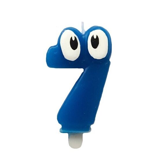 !09 Набор свечей в торт &quot;Глазки&quot; 2 штуки: &quot;Цифра 0 &quot; красная+&quot;Цифра 7&quot; синяя