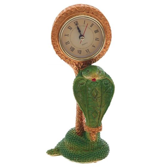 Фигурка декоративная с часами &quot;Змейка&quot; (AAAх1 н/п), L9,5 W8 H22 см, 2в.