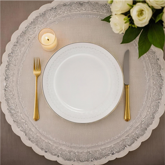 Тарелка обеденная WHITE LACE 25см