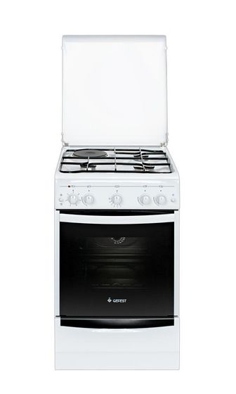 Плита комбинированная Gefest ПГЭ 5110-01 белый метал.крышка реш.сталь