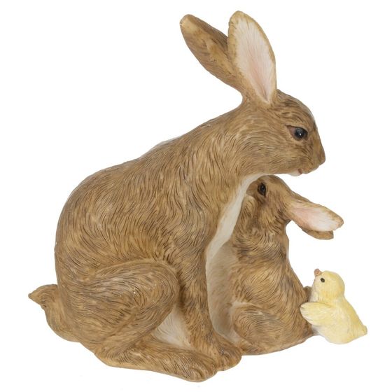 Фигурка декоративная "Зайцы", L11,5 W5,5 H13,5 см