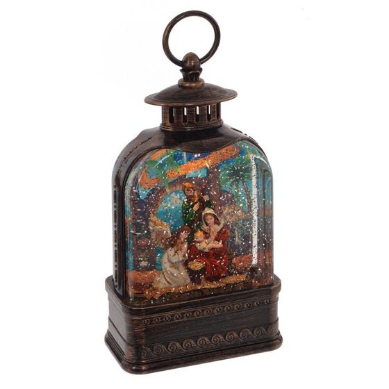 Фигурка декор в стекл шаре &quot;Рождество&quot; (подсвет, вьюга, 2xAAA, н/п), L13 W7 H27 см