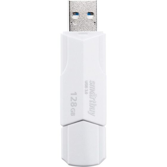 Флешка Smartbuy 128GBCLU-W3, 128 Гб, USB3.0, чт до 175 Мб/с, зап до 25 Мб/с, белая