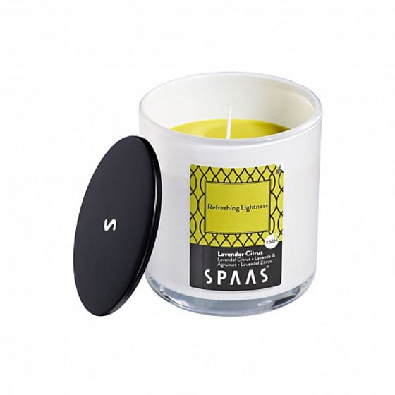 Свеча ароматическая в стакане с алюминиевой крышкой ЛАВАНДА-ЦИТРУС 9.5х10.5 56ч