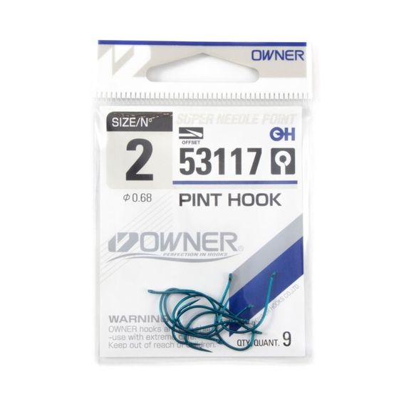 Крючок OWNER Pint Hook blue №2, 9 шт.