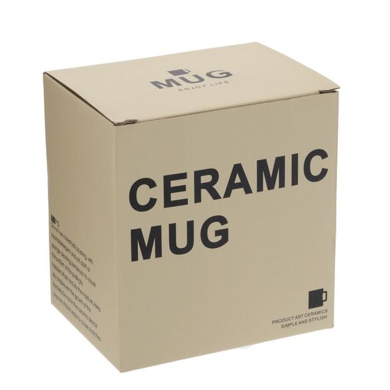 Кружка с крышкой и трубочкой, 390 мл, L14 W10 H13 см