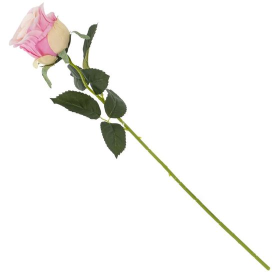 Цветок искусственный с каплями росы "Роза", L9 W8 H51 см