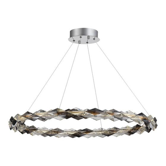 Люстра подвесная St Luce. SL6009.113.01. Diamanta. 1х30 Вт, LED, 3000K, 2250 Lm, 80х80х200 см, цвет золотистый