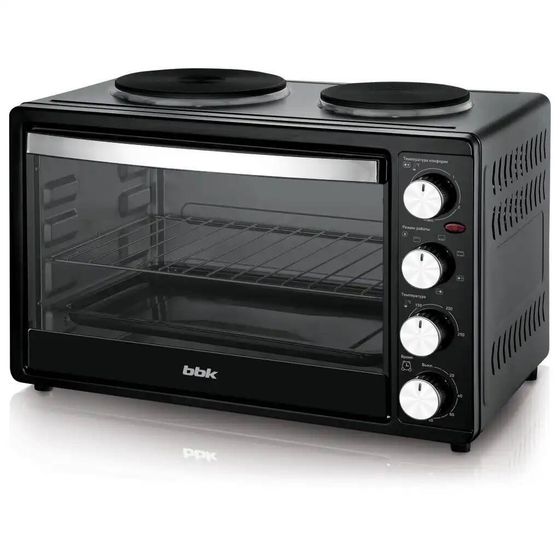 Мини-печь с плитой BBK OE3071M-2P 30л 1500Вт черный