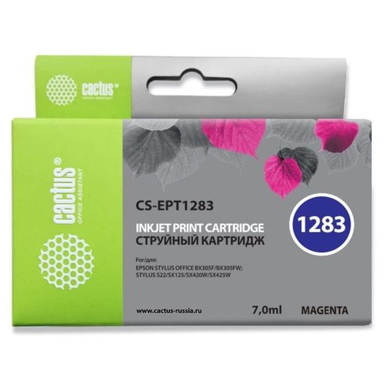 Картридж струйный Cactus CS-EPT1283 пурпурный для Epson Stylus S22/S125/SX420/SX425/Office BX305 (7м