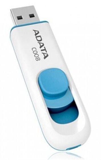 Флеш диск 64Gb ADATA Classic C008 (AC008-64G-RWE) USB2.0 синий/белый