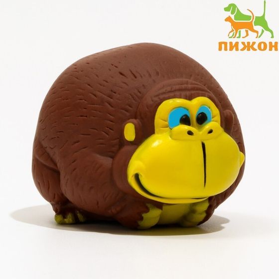 Игрушка пищащая &quot;Обезьянка&quot;, 8 х 6 см, тёмно-коричневая