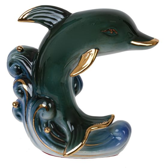 Фигурка декоративная "Дельфин", L12 W6 H10 см, 1 штука, дизайн микс