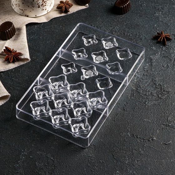 !Форма для шоколада и конфет «В квадрате», 10 ячеек, 20×12×2,5 см, ячейка 3×3 см