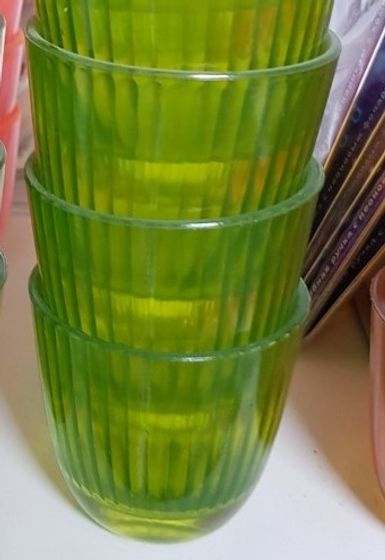 !09 Подсвечник 3 штуки "Балтика" 7х7 см, 140 мл.внутреннее рифление цвет зеленый