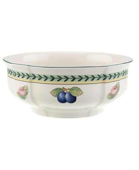 8.25&quot; French Garden Round Vegetable Bowl, Premium Porcelain