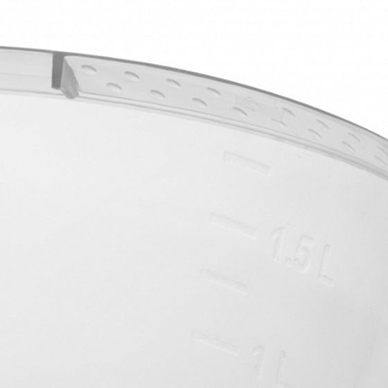 Миска дымчатая 3л 25х25х16.5см с мерным делением