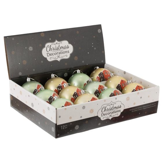 Набор из 12 шт: Украшение новогоднее &quot;Шар&quot;, L35 W27 H9 см