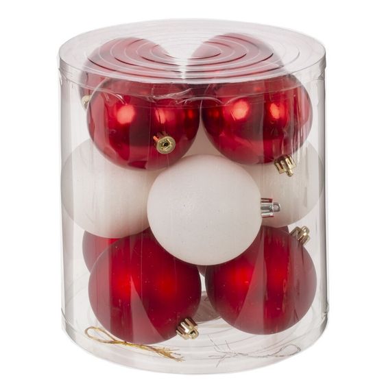 Набор из 12шт Украшение новогоднее &quot;Шар&quot;, D 8 см, L19 W19 H21,5 см