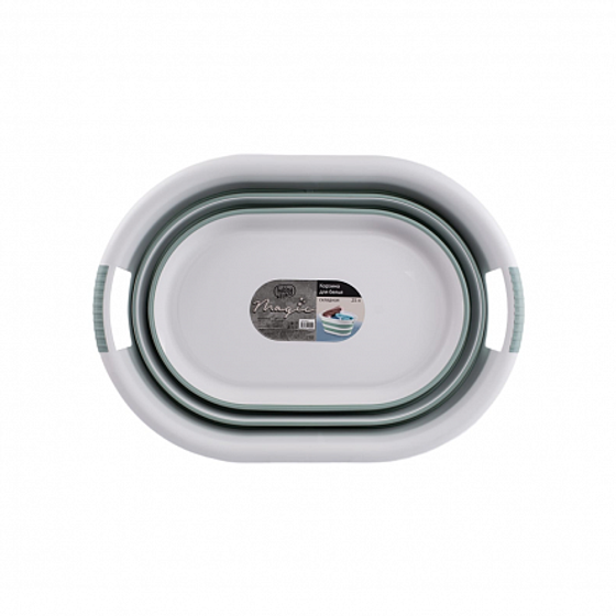 Корзина для белья MAGIC зеленая 25л 54.5x39x24см складная