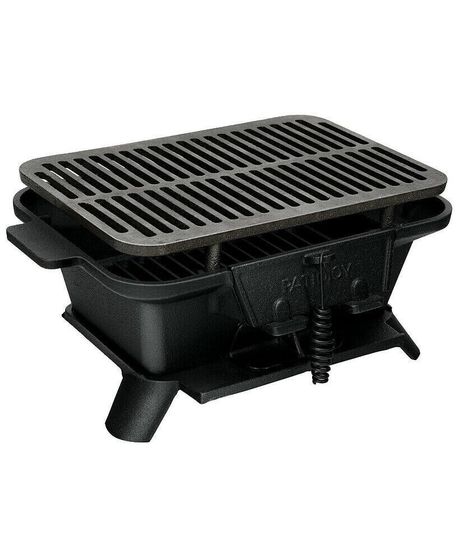 100% Cast Iron Hibachi Grill with Grill Grate Lifter