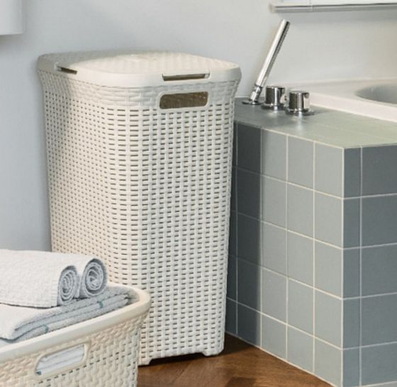 Корзина для белья RATTAN STYLE 40л кремовая