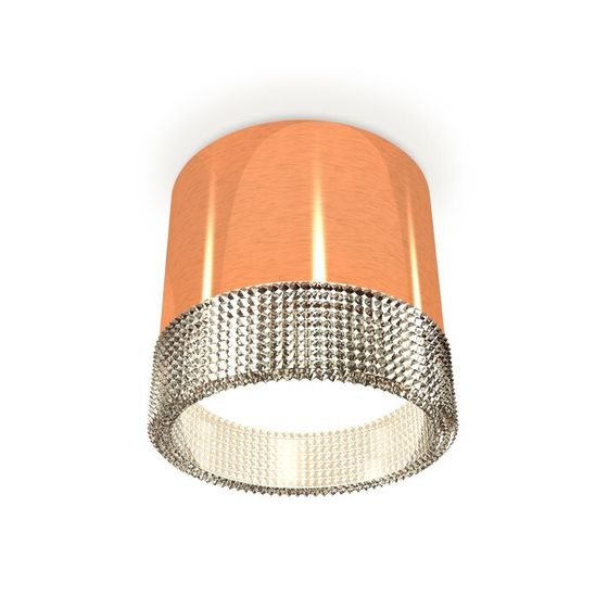 Светильник накладной с композитным хрусталём Ambrella light, XS8122020, GX53 LED 12 Вт, цвет золото розовое, прозрачный