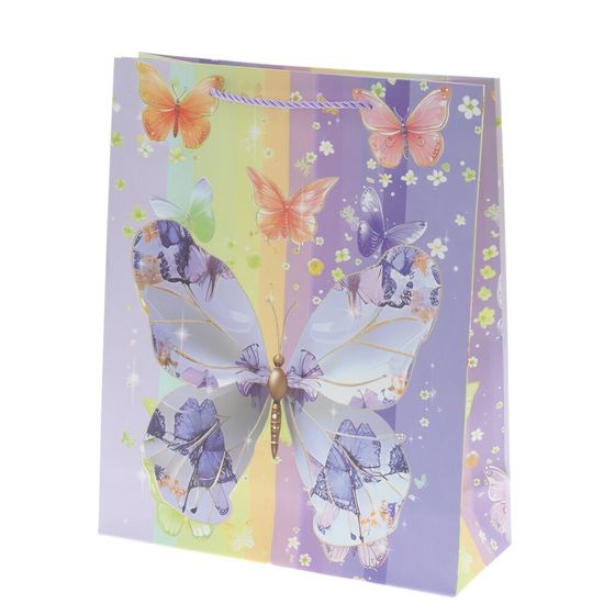 Пакет подарочный (бумага 210г/м2, блок микс 12шт), L26 W10 H32 см, 4в.