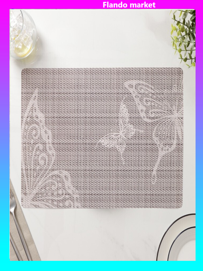 !09 Набор из 3-х предметов - Салфетка сервировочная на стол «Бабочки», 26x41 см.