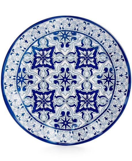 Talavera Azul Collection Melamine 10.5&quot; Dinner Plate, Set of 4