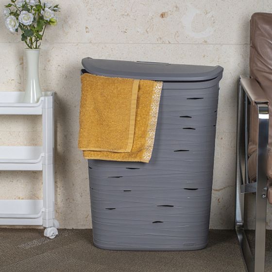 Корзина бельевая RIBBON 49л серый