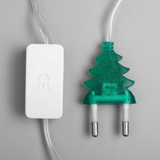 !09 Гирлянда «Нить» 5 м с насадками «Прищепки», IP20, прозрачная нить, 20 LED, свечение мульти (RG/RB), мигание, 220 В