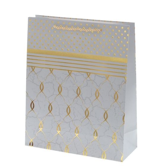 Пакет подарочный (бумага 210г/м2, блок микс 12шт), L26 W10 H32 см, 4в.