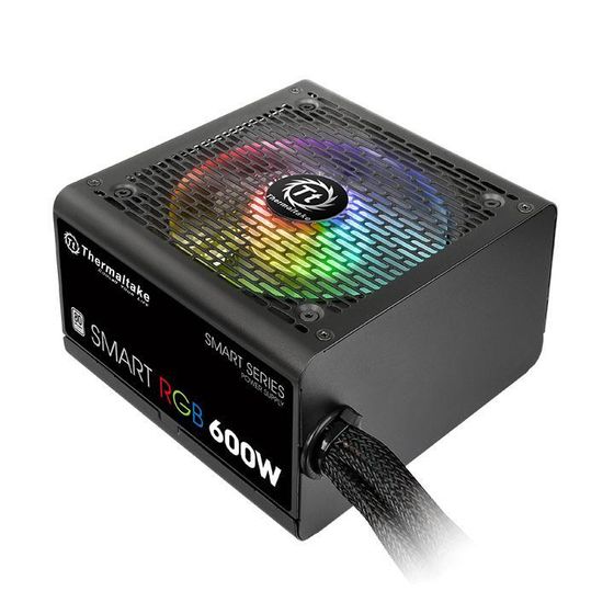 Блок питания 600W ATX Thermaltake Smart RGB 600 80+ (24+4+4pin) APFC 120mm fan color LED 6xSATA RTL