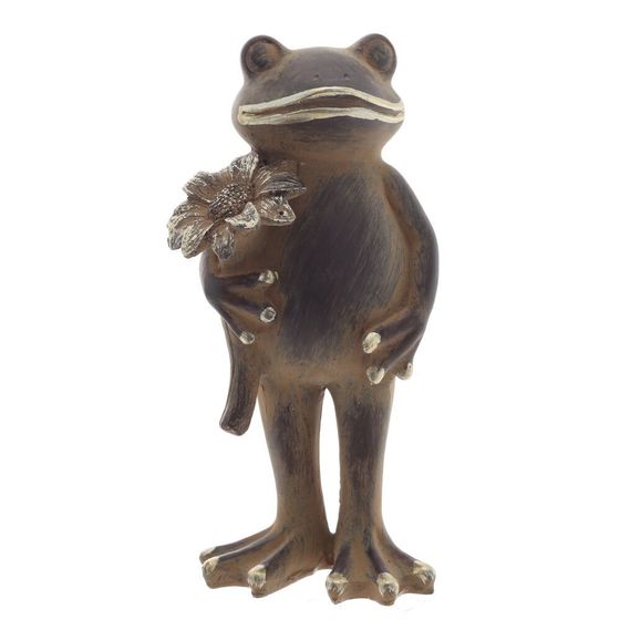 Фигурка декоративная "Лягушка", L7 W7 H15,5 см, 1 штука, дизайн микс