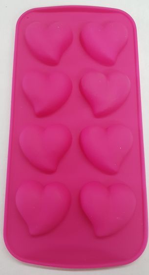 !09 Формочки для льда "Сердце" 8 ячеек силикон цвет микс