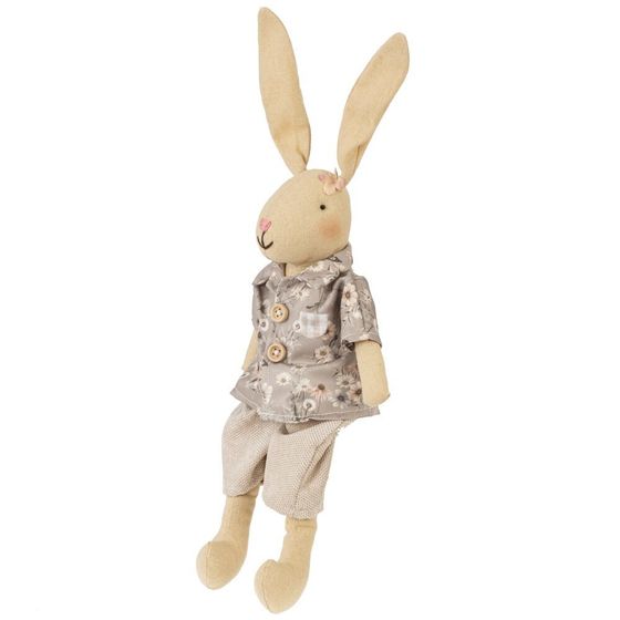 Игрушка набивная &quot;Заяц&quot;, L9 W7 H27,5/16 см
