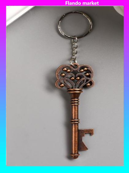 !Брелок металл &quot;Ключ сплетённые сердца&quot; бронза 7,5х2,6 см