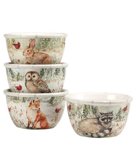 Winter&#39;s Walk 4 Piece Ice Cream Bowl Set