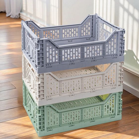 Корзина для хранения складная CASSA M зелёная 15л