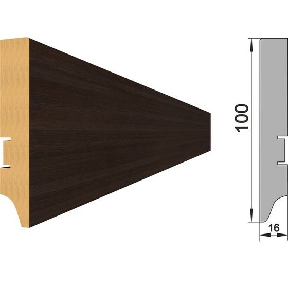 Напольный плинтус МДФ  100А 2000х100х16 Венге