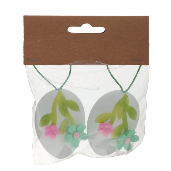 Набор из 2-х изделий декоративных подвесных "Яйцо пасхальное" (4*2*6), L10 W2 H12 см, 2в.