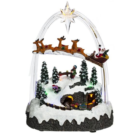 Фигурка декоративная &quot;Рождество&quot; (4 мелодии, подсвет, движ, 3xAA н/п, +USB), L21 W13 H30 см