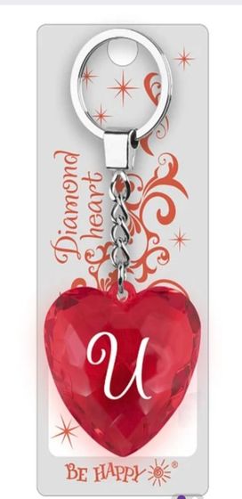 !09 Брелок-сердце / Диамантовое сердце/ с надписью: &quot;И&quot;