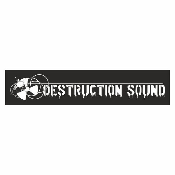 Полоса на лобовое стекло &quot;DESTRUCTION SOUND&quot;, черная, 1300 х 170 мм